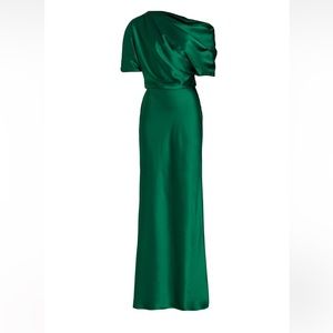 AMSALE SATIN ONE SHOULDER GOWN